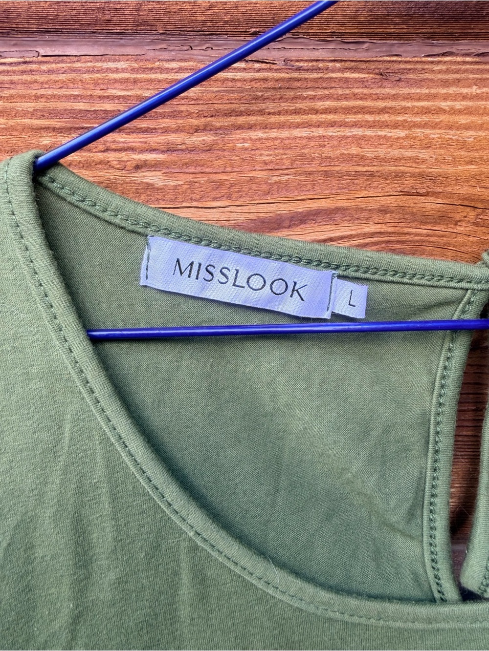 MISSLOOK Olive Green Scoop Neck Tank